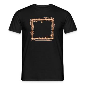 Steampunk frame in steam engine look - Men's T-Shirt - black - Front - AI Model Male 178 light (178cm)