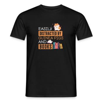 Facilement distrait par les cochons d'Inde drôle - T-shirt homme - noir - Devant - AI Model Male 178 light (178cm)