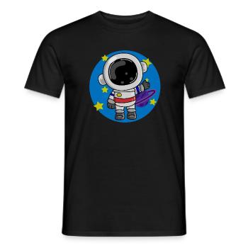 Astronaut, Cosmos, Spaceman - Men's T-Shirt - black - Front - AI Model Male 178 light (178cm)