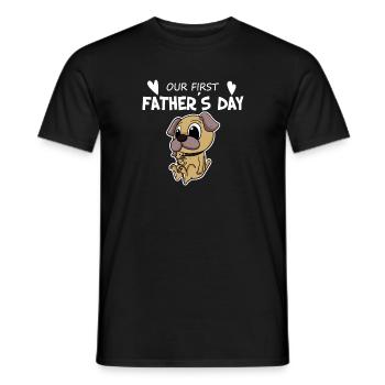 Father's Day Gift - Our First Father's Day - Men's T-Shirt - black - Front - AI Model Male 178 light (178cm)