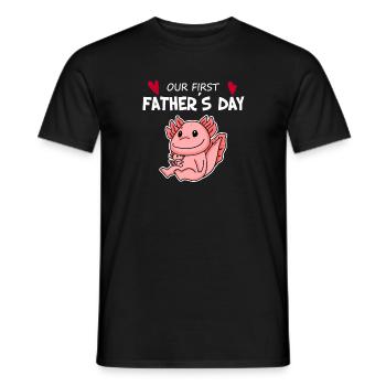 Father's Day Gift - Our First Father's Day - Men's T-Shirt - black - Front - AI Model Male 178 light (178cm)