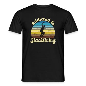 Slackline Slacken Slacklining - Men's T-Shirt - black - Front - AI Model Male 178 light (178cm)