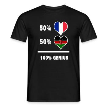 Das Genie Frankreich und Kenia / Geschenk - Männer T-Shirt - Schwarz - Vorne - AI Model Male 178 light (178cm)