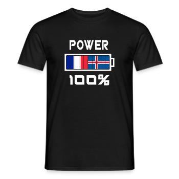 L'Islande et la France alimentent 100% - T-shirt homme - noir - Devant - AI Model Male 178 light (178cm)