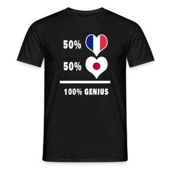 La France et le Japon génie / cadeau - T-shirt homme - noir - Devant - AI Model Male 178 light (178cm)