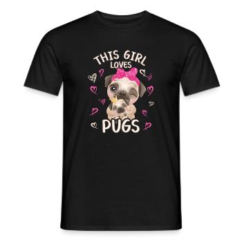 Dieses Maedchen Liebt Möpse - Männer T-Shirt - Schwarz - Vorne - AI Model Male 178 light (178cm)