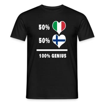 L'Italie et la Finlande génie / cadeau - T-shirt homme - noir - Devant - AI Model Male 178 light (178cm)