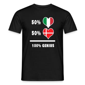 L'Italie et le Danemark génie / cadeau - T-shirt homme - noir - Devant - AI Model Male 178 light (178cm)