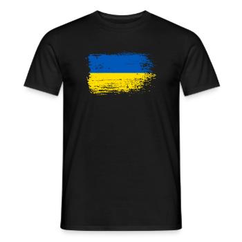 Flag Brush Stroke Ukraine - Men's T-Shirt - black - Front - AI Model Male 178 light (178cm)