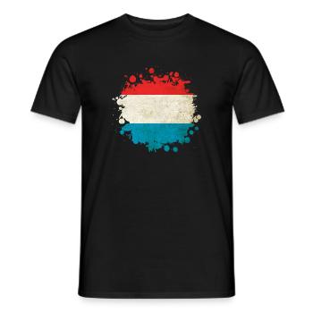Blob drapeaux Luxembourg - T-shirt homme - noir - Devant - AI Model Male 178 light (178cm)