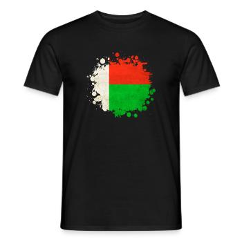 Madagascar flags blob - Men's T-Shirt - black - Front - AI Model Male 178 light (178cm)
