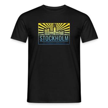 Stockholm Skyline Königreich Schweden - Männer T-Shirt - Schwarz - Vorne - AI Model Male 178 light (178cm)