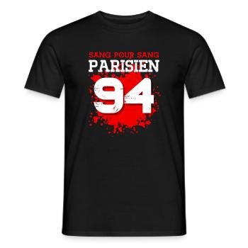 Sang Pour Sang Parisien - 94 - T-shirt homme - noir - Devant - AI Model Male 178 light (178cm)