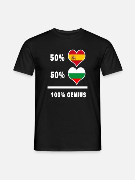 Bulgaria and Spain genius / gift - Men's T-Shirt - black
