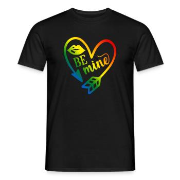 Valentinstag T-Shirt be mine Valentinstag - Männer T-Shirt - Schwarz - Vorne - AI Model Male 178 light (178cm)
