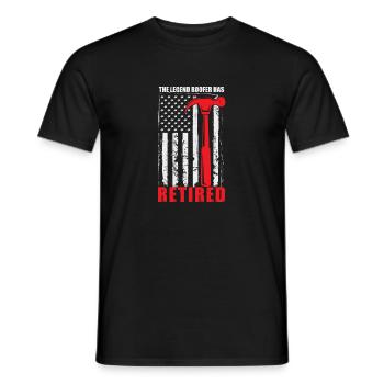 The Legend Has Retired Funny Dachüberdachung für - Männer T-Shirt - Schwarz - Vorne - AI Model Male 178 light (178cm)