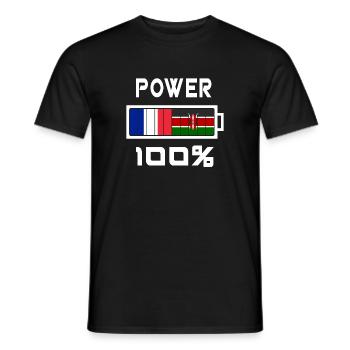 Kenia und Frankreich ernähren sich zu 100% - Männer T-Shirt - Schwarz - Vorne - AI Model Male 178 light (178cm)