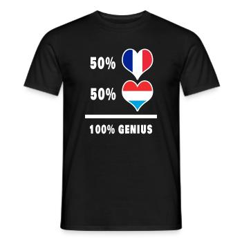 La France et le Luxembourg brillant/cadeau - T-shirt homme - noir - Devant - AI Model Male 178 light (178cm)