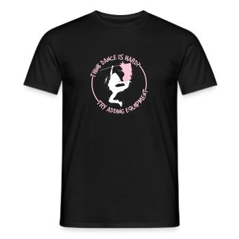Think Dance Is Hard Funny Color Guard Flag Corps - Men's T-Shirt - black - Front - AI Model Male 178 light (178cm)
