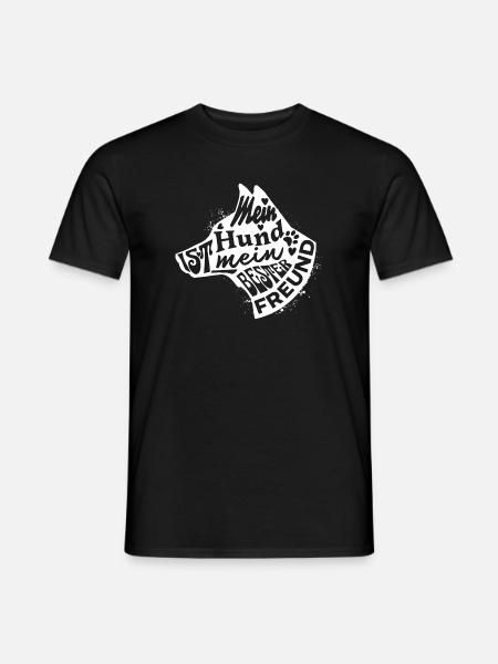 Mein Hund ist mein bester Freund Schäferhund - Männer T-Shirt - Schwarz