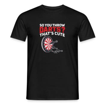 Also du wirfst Darts Das ist niedliches lustiges - Männer T-Shirt - Schwarz - Vorne - AI Model Male 178 light (178cm)