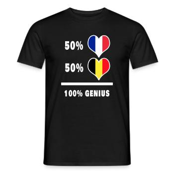 La France et la Belgique génie / cadeau - T-shirt homme - noir - Devant - AI Model Male 178 light (178cm)