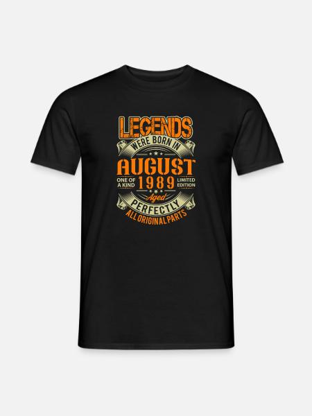 1989 August Birthday Legend - Men's T-Shirt - black