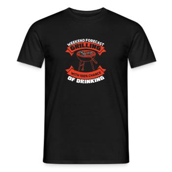 Weekend Forecast Humour pour griller la viande - T-shirt homme - noir - Devant - AI Model Male 178 light (178cm)
