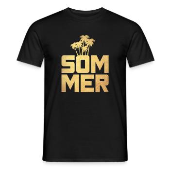 Sommer Gold Palmen Luxus Urlaub exklusiv Deko Fun - Männer T-Shirt - Schwarz - Vorne - AI Model Male 178 light (178cm)