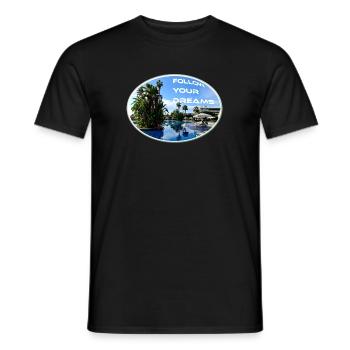 Rêves Vacances Suivre Soleil Plage Palmiers - T-shirt homme - noir - Devant - AI Model Male 178 light (178cm)