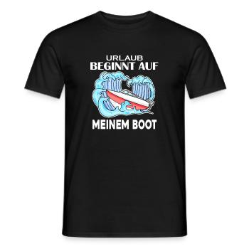 Urlaub Motorboot Kapitän Bootsführerschein - Männer T-Shirt - Schwarz - Vorne - AI Model Male 178 light (178cm)