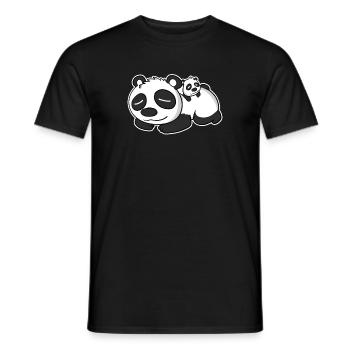 Panda Papa with Baby Panda - Men's T-Shirt - black - Front - AI Model Male 178 light (178cm)