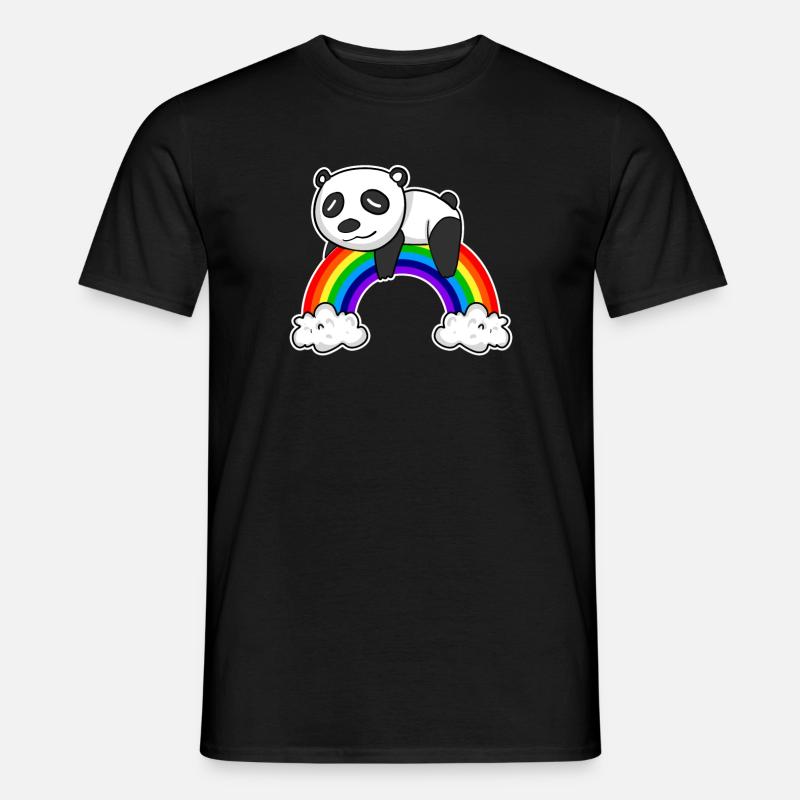 Regenbogen Panda - Männer T-Shirt - Schwarz