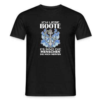 Motorboot Kapitän Boot - Männer T-Shirt - Schwarz - Vorne - AI Model Male 178 light (178cm)
