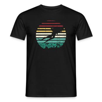 T-shirt Silhouette Retro Sunset Surf - T-shirt homme - noir - Devant - AI Model Male 178 light (178cm)