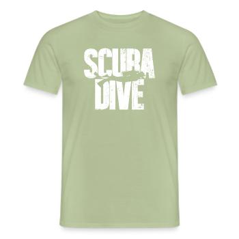 Scuba Love Diver Silhouette - T-shirt homme - vert sauge - Devant - AI Model Male 178 light (178cm)