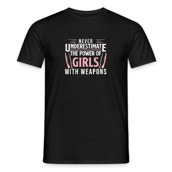 Never Underestimate Girls Funny Color Guard Corps - T-shirt homme - noir - Devant - AI Model Male 178 light (178cm)