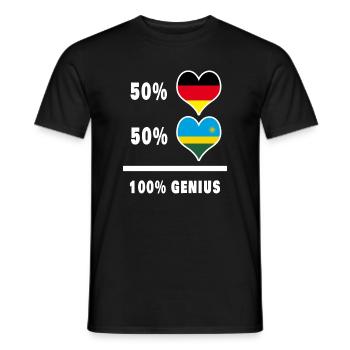 Deutschland und Ruanda 100% Genial / Geschenk - Männer T-Shirt - Schwarz - Vorne - AI Model Male 178 light (178cm)