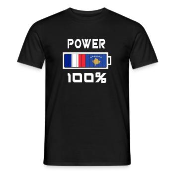 Frankreich und Kosovo sind an der Macht - Männer T-Shirt - Schwarz - Vorne - AI Model Male 178 light (178cm)