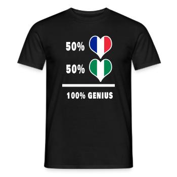 La France et le Nigéria génie / cadeau - T-shirt homme - noir - Devant - AI Model Male 178 light (178cm)