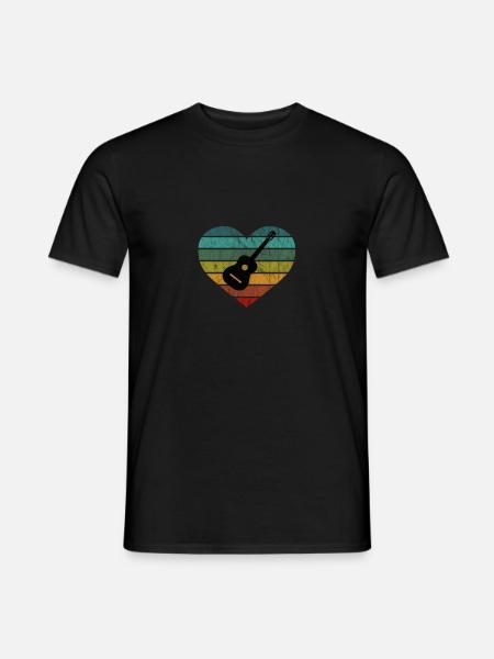 Ich liebe Gitarristen mit akustische Gitarre - Männer T-Shirt - Schwarz