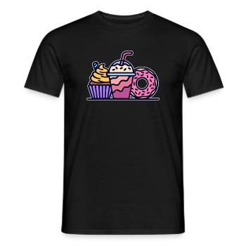 Cupcake Lecker Süßigkeiten Naschen Backen Donut - Männer T-Shirt - Schwarz - Vorne - AI Model Male 178 light (178cm)