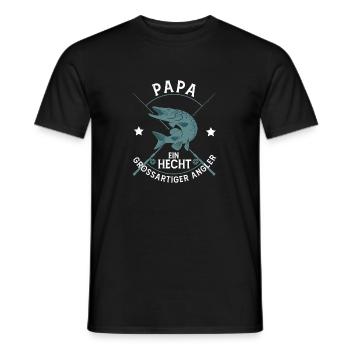 Papa A Pike Great Funny Fishing Fisherman - Men's T-Shirt - black - Front - AI Model Male 178 light (178cm)