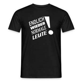 Endlich wieder normale Leute - Männer T-Shirt - Schwarz - Vorne - AI Model Male 178 light (178cm)