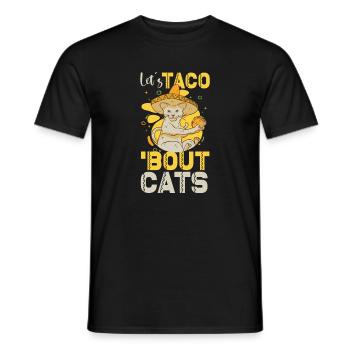 Let's Taco Bout Cats Catlover - Men's T-Shirt - black - Front - AI Model Male 178 light (178cm)