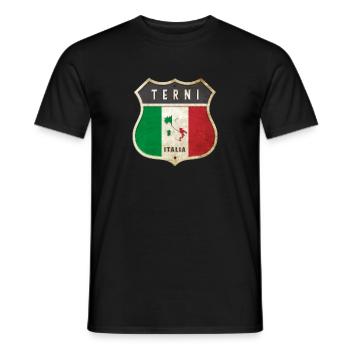 Terni Italien Wappen Flaggen Design - Männer T-Shirt - Schwarz - Vorne - AI Model Male 178 light (178cm)