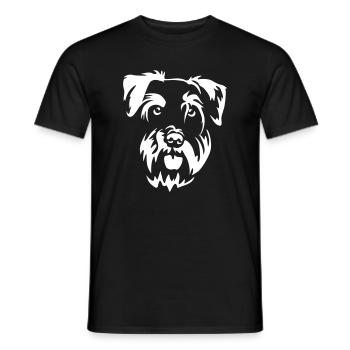 Miniature Schnauzer Head "Black Edition" - Men's T-Shirt - black - Front - AI Model Male 178 light (178cm)
