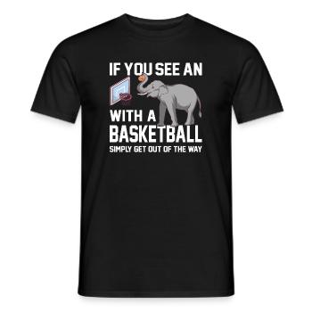 Si vous voyez un éléphant avec un ballon de basket disant - T-shirt homme - noir - Devant - AI Model Male 178 light (178cm)