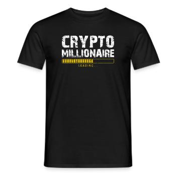 Crypto millionaire - Men's T-Shirt - black - Front - AI Model Male 178 light (178cm)