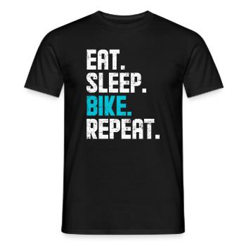 Eat Sleep Bike Repeat – Cycling Quote - Men's T-Shirt - black - Front - AI Model Male 178 light (178cm)